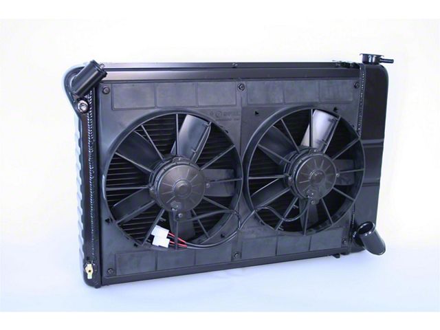 Dewitt 2 Row 23.5 Aluminum Radiator, Spal Dual 11 Fan, Bla