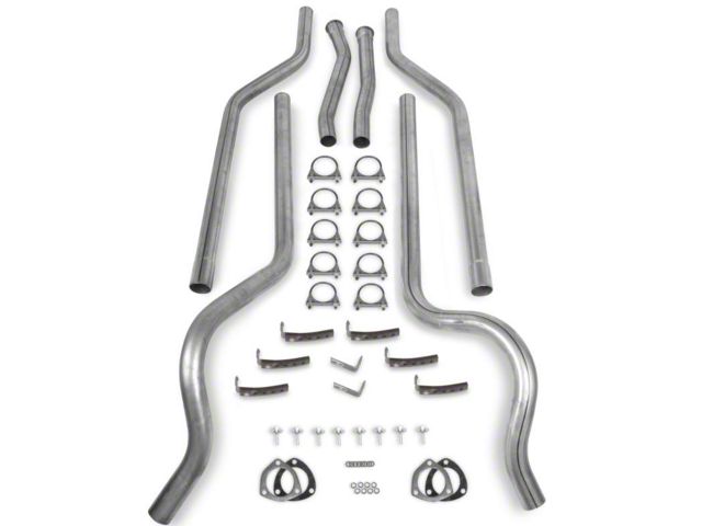 1963-1972 Chevy-GMC Truck Hooker Header Back Dual Exhaust System Without Mufflers, 2WD Longbed-Small Block