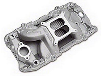 1963-1975 Chevy 75611 Polished Air-Gap 2-O Intake Manifold BB-Chevy 396-502 with oval port cylinder heads