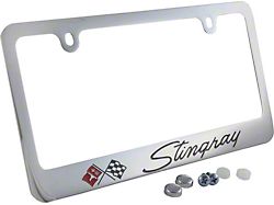 1963-1982 Corvette License Plate Frame Elite Series With Stingray Word Chrome Engraved