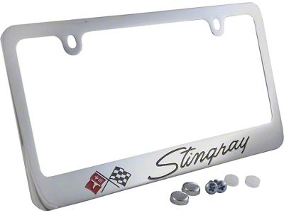 1963-1982 Corvette License Plate Frame Elite Series With Stingray Word Chrome Engraved