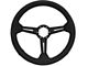 1963-1982 Corvette Steering Wheel 14 Black-Perforated/Black Slot Spokes, Black Stitch