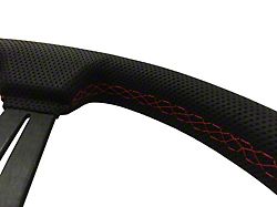 Steering Wheel, 14 Black-Perforated/Red Stitch/Slot (63-82 Corvette C2 & C3)