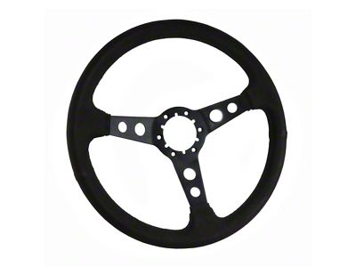 1963-1982 Corvette Steering Wheel 14 Black Ultra Suede Black Hole Spokes