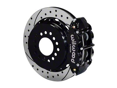 1963-1987 Chevy-GMC Truck Wilwood FNSL4R Rear Brake Kit, 5 Lug-4 Piston Black Calipers, 13 Drilled And Slotted Rotors-Half Ton 2WD