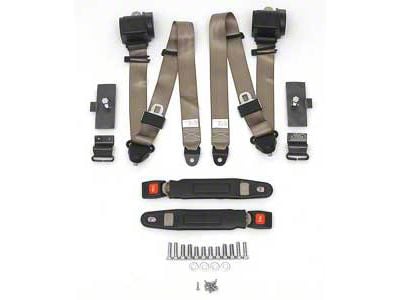 1963-64 3-Point Retractable Red Shoulder Harness Retrofit Seat Belt Kit