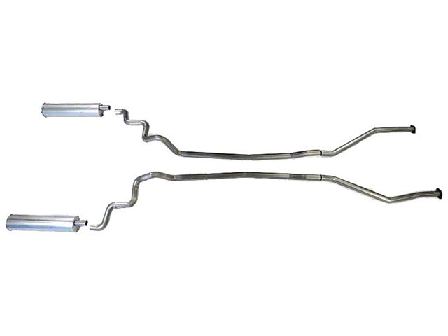 1963-64 Full Size Ford HT & Sedan 2-1/2 Aluminized Dual Exhaust System With Turbo Mufflers For 352/390/427/428 FE