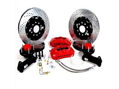 Baer Pro+ Front Big Brake Kit with 14-Inch Rotors; Red Calipers (63-67 2WD F-100 w/ OE Drum Brake Spindles)