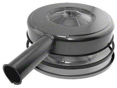 1963-67 Ford Ranchero Air Cleaner Assembly - Round - Reproduction - Black With Foam Seal & Rubber O Ring - 6 Cylinder