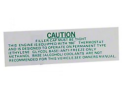 Expansion Tank Decal, Caution (1963 Corvette C2)