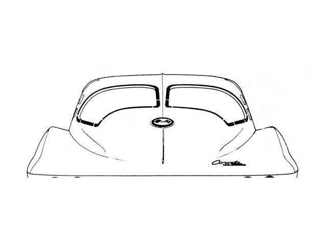 1963 Corvette Rear Window Molding, RH or LH, Lower, Straight, Horizontal