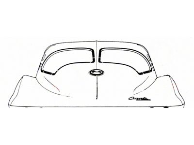 1963 Corvette Rear Window Molding, RH or LH, Lower, Straight, Horizontal