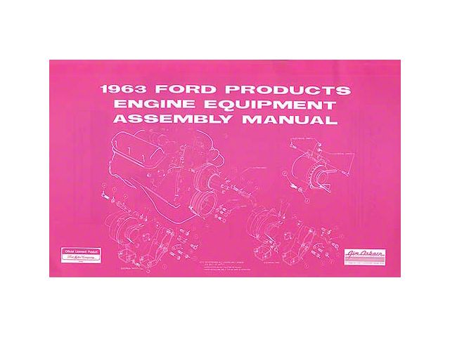 1963 Ford Products Engine Equipment Assembly Manual, 38 Pages