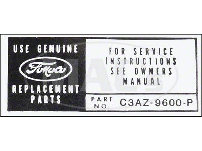 1963 Ford Thunderbird Service Instructions