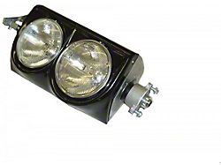 Metal Headlight Bucket Assembled, T3 Bulbs, Right, Unpainted (63-67 Corvette C2)