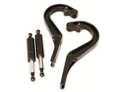 1964-1965 Chevelle Trunk Hinges,Billet Aluminum, Blk Anodize