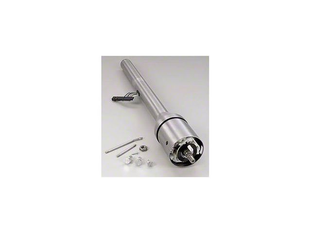 1964-1965 El Camino Ididit Steering Column, Tilt, Brushed Aluminum, For Cars With Floor Shifters