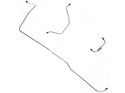 1964-1965 Mustang OEM Steel Manual Front Drum Brake Line Kit, 3-Piece (Manual Front Drum Brakes)