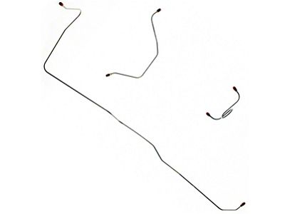 1964-1965 Mustang Stainless Steel Manual Front Drum Brake Line Kit, 3-Piece (Manual Front Drum Brakes)
