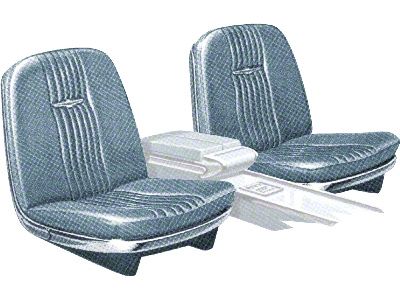 1964-1965 Ford Thunderbird Front Bucket Seat Covers, Vinyl, Light Blue 24, Trim Codes 22 & 52 & 52A, Without Reclining Passenger Seat