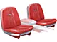 1964-1965 Ford Thunderbird Front Bucket Seat Covers, Vinyl, Red 8, Trim Codes 25 &55 & 55A & 55B, Without Reclining Passenger Seat