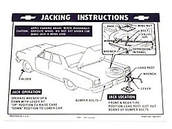 Jacking Instructions Decal (64-66 Chevelle; 64-66 Malibu)