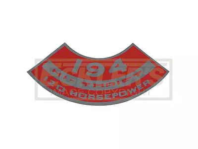 1964-1966 Chevy Truck Air Cleaner Decal Inline 6, 194 Hi-Thrift, 120 HP