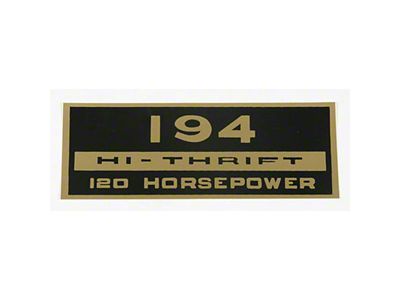 1964-1966 Chevy Truck Valve Cover Decal, 194 Hi-Thrift, 120 Hp