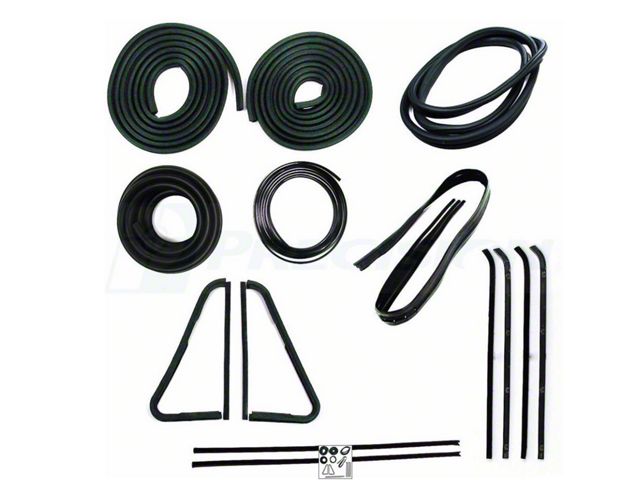 1964-1966 Chevy-GMC Truck Complete Weatherstrip Seal Kit - Models With Weatherstrip Trim Groove, Push-On Door Seals