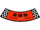 1964-1966 Mustang Air Cleaner Decal, 289 2-Barrel V8