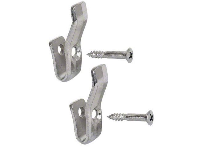 1964-1966 Mustang Coupe or Fastback Chrome Coat Hook Kit, 4 Pieces