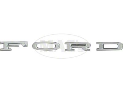 Scott Drake FORD Hood Letters; Chrome (64-66 Mustang)