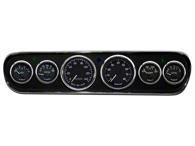 1964-1966 Mustang New Vintage USA 1940 Series Gauge Panel Kit, Black Faces with Programmable MPH Speedometer