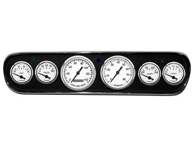 1964-1966 Mustang New Vintage USA 1940 Series Gauge Panel Kit, White Faces with Programmable MPH Speedometer