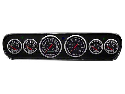 1964-1966 Mustang New Vintage USA 67 Series Gauge Panel Kit, Black Faces with Programmable MPH Speedometer