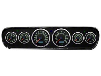 1964-1966 Mustang New Vintage USA 69 Series Gauge Panel Kit, Black Faces with Programmable KPH Speedometer