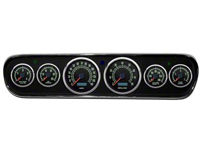 1964-1966 Mustang New Vintage USA 69 Series Gauge Panel Kit, Black Faces with Programmable MPH Speedometer