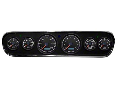 1964-1966 Mustang New Vintage USA Aviator Series Gauge Panel Kit, Black Faces with Programmable KPH Speedometer