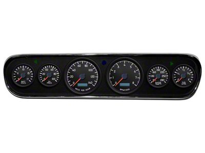 1964-1966 Mustang New Vintage USA Aviator Series Gauge Panel Kit, Black Faces with Programmable MPH Speedometer