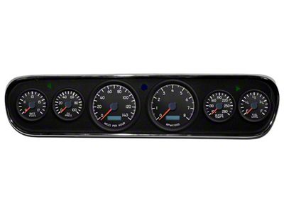 1964-1966 Mustang New Vintage USA Aviator Series Gauge Panel Kit, Black Faces with Programmable MPH Speedometer