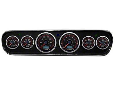 1964-1966 Mustang New Vintage USA CFR Redline Series Gauge Panel Kit, Black Faces with Programmable MPH Speedometer