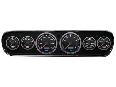 1964-1966 Mustang New Vintage USA Performance ll Series Gauge Panel Kit, Black Faces with Programmable MPH Speedometer