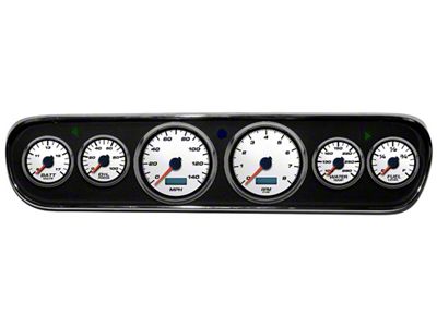 1964-1966 Mustang New Vintage USA Performance ll Series Gauge Panel Kit, White Faces with Programmable MPH Speedometer