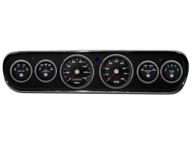 1964-1966 Mustang New Vintage USA Performance Series Gauge Panel Kit, Black Faces with Programmable MPH Speedometer