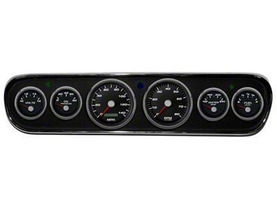 1964-1966 Mustang New Vintage USA Performance Series Gauge Panel Kit, Black Faces with Programmable MPH Speedometer