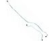 1964-1966 Mustang OEM Steel Rear Axle Drum Brake Lines for 8 or 9 Rear End with Dual Exhaust, 2-Piece (8 Or 9 Rear End, Dual Exhaust, Rear Drum Brakes)
