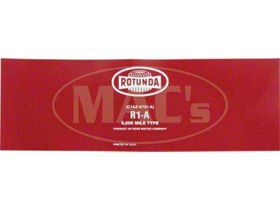 1964-1966 Mustang Rotunda Oil Filter Decal