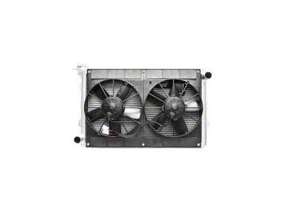 1964-1966 Radiator Crossflow Module,Spal Dual 11 In. Fans,With Transmission Oil Cooler