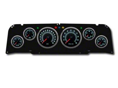 1964-1966 Chevrolet Truck New Vintage USA 6 Gauge 1969 Series Package - 140 MPH Programmable Speedometer with Tachometer, Oil Pressure, Water Temp, Fuel and Volt Meter - Black