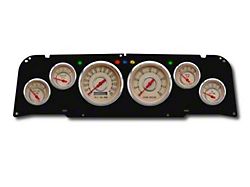 1964-1966 Chevrolet Truck New Vintage USA 6 Gauge Woodward Series Package - 140 MPH Programmable Speedometer with Tachometer, Oil Pressure, Water Temp, Fuel and Volt Meter - Beige